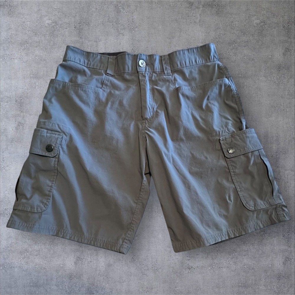 Orvis Shorts Adult 32 Gray Nylon Cargo Pockets Casual Lightweight Mens